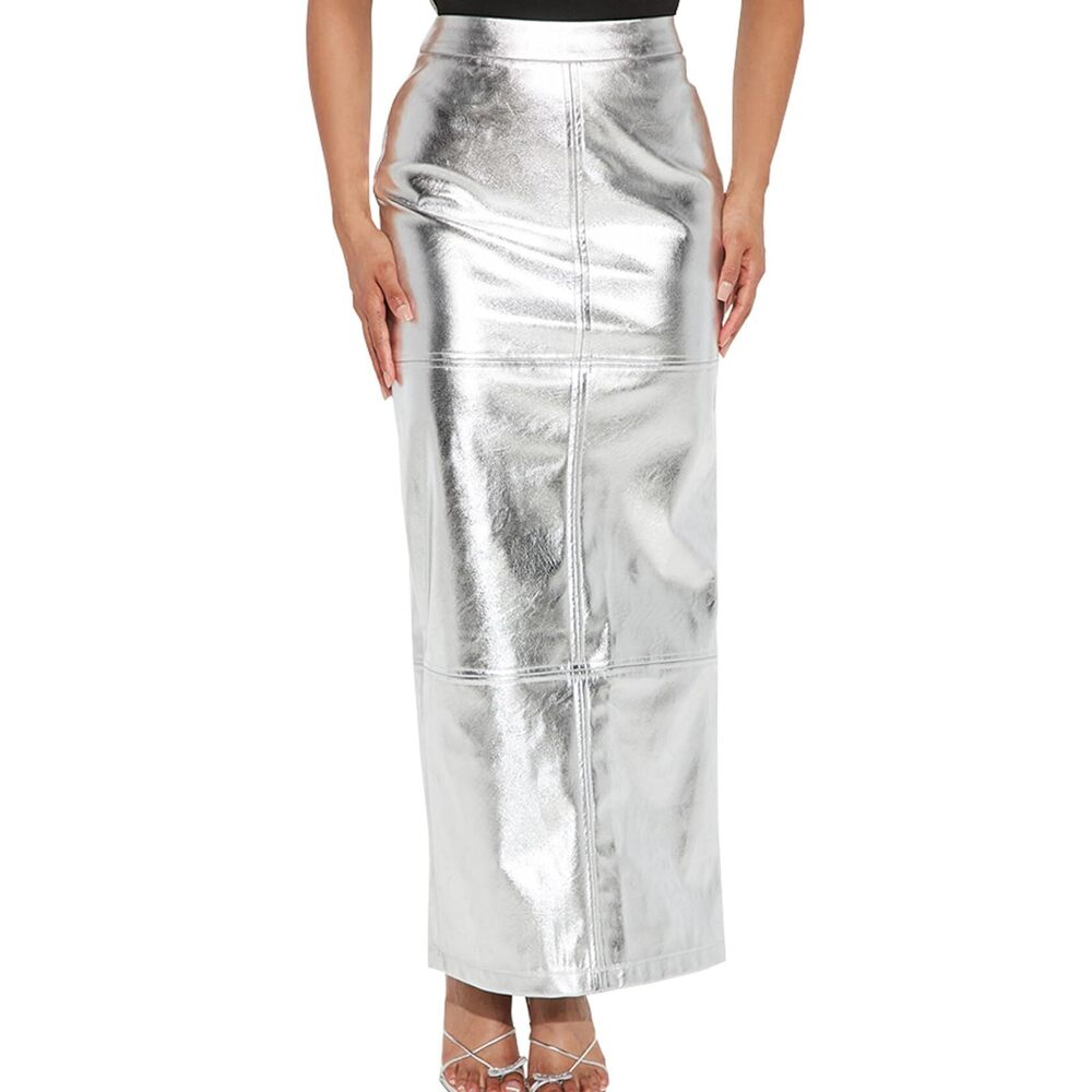 1878 Long Skirts Trendy High Waisted A Line Business Casual Leather Maxi